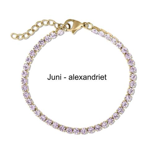 Geboorstesteen tennisarmbandjes goud, Sieraden, Tassen en Uiterlijk, Kettinghangers, Nieuw, Verzenden