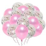 VSE luxe confetti ballonnen 20 stuks licht roze/zilver, Ophalen of Verzenden, Nieuw