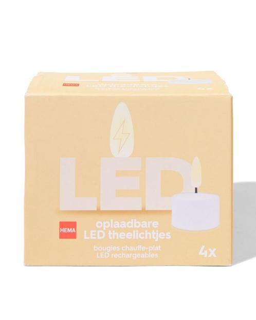 HEMA Oplaadbare theelichtjes - 4 stuks, Huis en Inrichting, Woonaccessoires | Kandelaars en Kaarsen, Nieuw, Verzenden