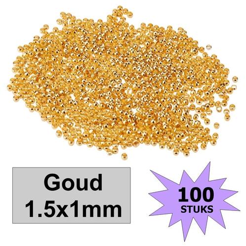 Fako Bijoux® - Knijpkralen - Crimp Beads - Metaal - 1.5x1mm, Hobby en Vrije tijd, Kralen en Sieraden maken, Verzenden