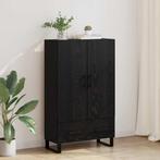 vidaXL Highboard met lade Zwart Eiken 69,5 x 30 x 115 cm, Minder dan 50 cm, Verzenden, 100 tot 150 cm, Nieuw