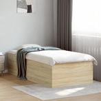 vidaXL Bedframe bewerkt hout sonoma eikenkleurig 75x190 cm, Eenpersoons, Bruin, Verzenden, Nieuw