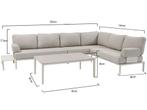 Hong Kong hoek loungeset 5 delig aluminium latte zand, Tuin en Terras, Tuinsets en Loungesets, Ophalen of Verzenden, Nieuw, Aluminium
