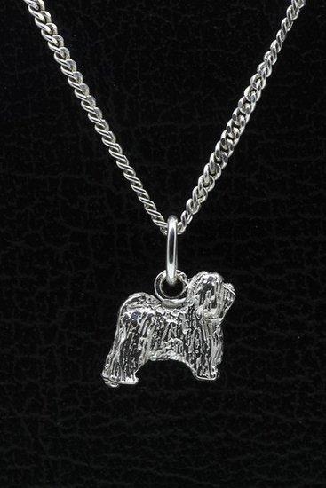 Zilveren Tibetaanse terrier ketting hanger - klein, Sieraden, Tassen en Uiterlijk, Kettinghangers, Verzenden