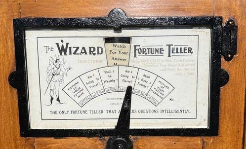 Mills - Gokautomaat - The Wizard Fortune Teller - 1904, Antiek en Kunst, Antiek | Wandborden en Tegels