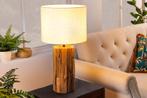 Design tafellamp ROOTS 60cm drijfhout linnen kap beige, Huis en Inrichting, Lampen | Tafellampen, Nieuw, Ophalen of Verzenden