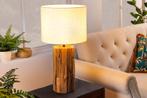 Design tafellamp ROOTS 60cm drijfhout linnen kap beige, Huis en Inrichting, Lampen | Tafellampen, Ophalen of Verzenden, Nieuw