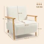 TRUUSK Fauteuil met Armleuningen en Sherpa-look - Houten Pot, Verzenden, Nieuw