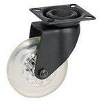 Zwenkwiel Transparant Zwart 75 mm Met Plaat, Doe-het-zelf en Verbouw, Zwenkwielen, Ophalen of Verzenden, Nieuw