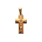 18 Krt. Gouden hanger van een kruis met corpus | Vintage, Sieraden, Tassen en Uiterlijk, Bedels, Ophalen of Verzenden, Gebruikt