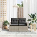 vidaXL Tuinbank met kussen Grijs 123 x 62 x 69cm poly rattan, Tuin en Terras, Tuinsets en Loungesets, Verzenden, Nieuw, Rotan