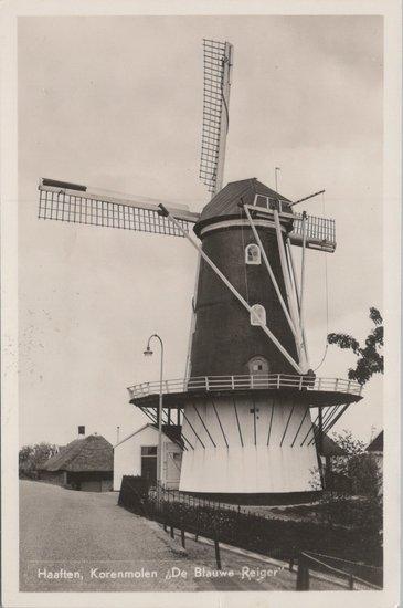 HAAFTEN - Korenmolen De Blauwe Reiger, Verzamelen, Ansichtkaarten | Nederland, Verzenden