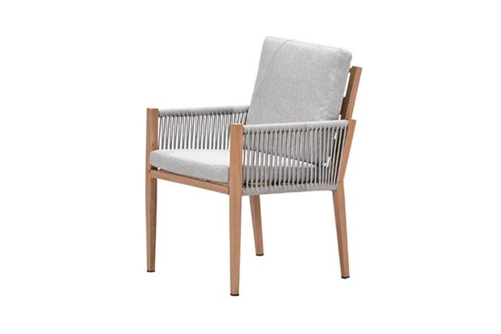 GI Sardinia dining fauteuil - Aluminium Teak look/Zand, Tuin en Terras, Tuinstoelen, Nieuw, Overige materialen, Verzenden