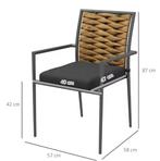 2 Zwarte Tuinstoelen – Terrasstoelen, weerbestendig, modern, Verzenden, Nieuw, Rotan