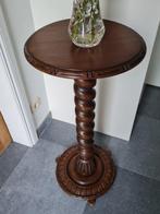 Bijzettafel - Antieke houten plantenzuil / piedestal in