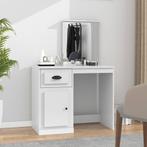 vidaXL Kaptafel met spiegel 90x50x132,5 cm bewerkt hout wit, Verzenden, Nieuw