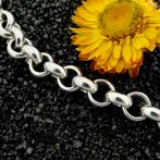 Zilveren robuuste jasseron schakel armband | 19,5 cm, Sieraden, Tassen en Uiterlijk, Armbanden, Ophalen of Verzenden, Gebruikt
