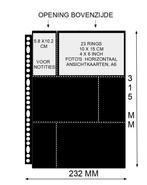 PP bladen 23 rings voor o.a 10x15 cm horizontaal zwart, Gelopen, Ophalen of Verzenden