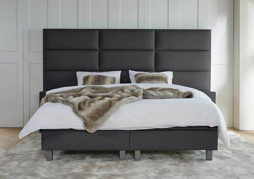 ACTIE! Boxspring Lissabon 160 200 Antraciet, Huis en Inrichting, Slaapkamer | Boxsprings, 160 cm, 200 cm, Grijs, Tweepersoons