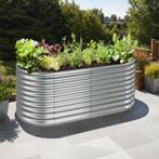 Hoge plantenbak Flormma, 1257l, verzinkt, 200x100x80cm - zil, Tuin en Terras, Bloembakken en Plantenbakken, Verzenden, Nieuw