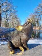 sculptuur, Large seated pig - 35 cm - Brons