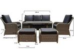Showroommodel Bilbao stoel-bank dining loungeset, Tuin en Terras, Tuinsets en Loungesets, Ophalen of Verzenden, Nieuw, Wicker