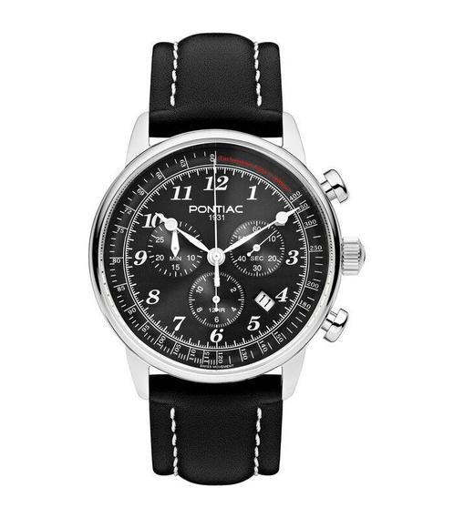 Pontiac Swiss Made Chronograaf Herenhorloge 42mm, Sieraden, Tassen en Uiterlijk, Horloges | Heren, Verzenden