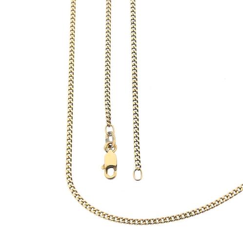 Gouden gourmet schakel ketting | 51,5 cm (schakelketting), Sieraden, Tassen en Uiterlijk, Kettingen, Overige kleuren, Gebruikt