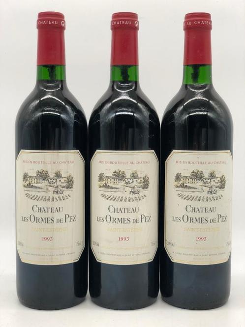 3 x 75cl Chateau Ormes de Pez, St.Estephe 1993 (Bordeaux), Verzamelen, Wijnen, Frankrijk, Rode wijn, Nieuw, Ophalen of Verzenden
