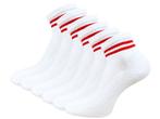 6 paar Quarter Sneakersokken - SQOTTON® - Wit-Rood Gestreept, Verzenden, Nieuw