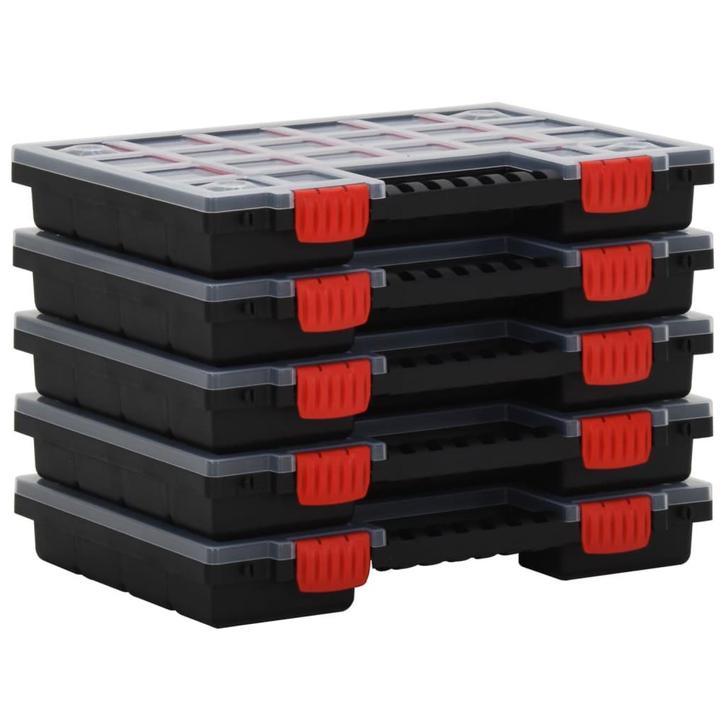 vidaXL Assortimentsdozen 5 st 34,5x25x5 cm polypropeen, Doe-het-zelf en Verbouw, Gereedschapskisten, Nieuw, Verzenden