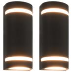 vidaXL Buitenwandlampen 2 st 35 W halfrond zwart, Verzenden, Nieuw