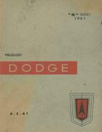 1961 Dodge "R" Series Pioneer 6 / Polara 8 Prijslijst, Gelezen, Overige merken, Verzenden