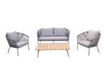 Loungeset - Reims - Lichtgrijs - Rope - The Outsider, Verzenden, Nieuw