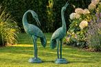 sculptuur, Pair of Graceful Cranes - 60 cm - Brons
