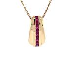 Gouden hanger met robijn 14 krt, Sieraden, Tassen en Uiterlijk, Kettinghangers, Ophalen of Verzenden, Nieuw