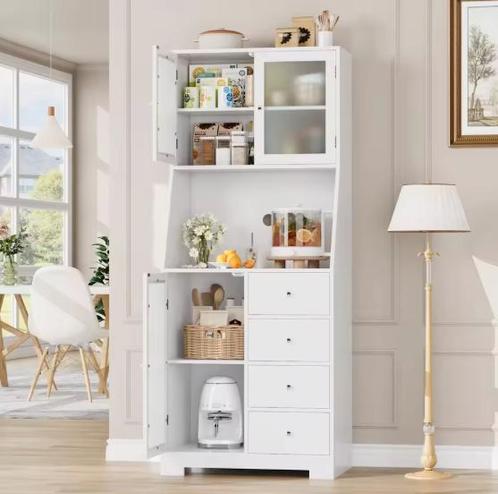 Buffetkast met Werkblad – 3 Deuren & 4 Lades, 160 cm, Huis en Inrichting, Keuken | Keukenelementen, Nieuw, Verzenden