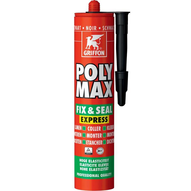 Griffon Poly Max Fix  Seal Express zwart koker 425 gram, Doe-het-zelf en Verbouw, Isolatie en Afdichting, Ophalen of Verzenden