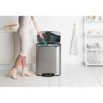 Brabantia Bo Prullenbak - 2 x 30 l - Matt Steel Fingerprint, Verzenden, Zo goed als nieuw