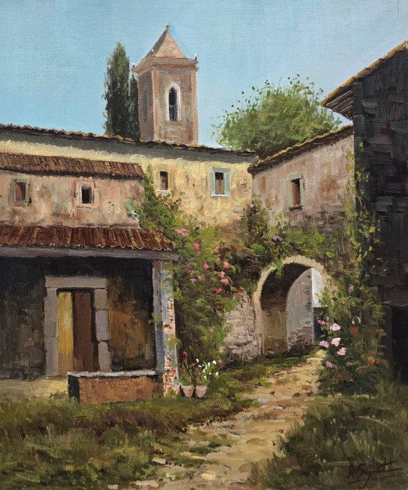 Agustí Sargatal (1935) - El patio, Antiek en Kunst, Kunst | Schilderijen | Klassiek