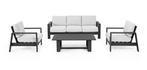 2dekans | Bizzotto Baltic Loungeset 4-delig – Aluminium &, Huis en Inrichting, Tafels | Salontafels, Ophalen of Verzenden, Zo goed als nieuw