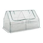 Plantenbak met foliekas Balsorano 180x90x98 cm wit zilverkle, Verzenden, Nieuw