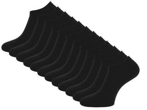 12 paar Katoenen sneakersokken - Naadloos - Zwart, Kleding | Heren, Sokken en Kousen, Verzenden