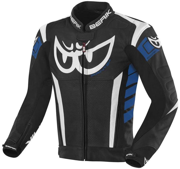 Berik Zakura Zwart Wit Blauw Leren Motorjas, Motoren, Kleding | Motorkleding, Heren, Nieuw met kaartje, Jas | leer, Verzenden