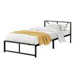 Metalen bed Meran bedframe met bedbodem zwart 90x200 cm, Huis en Inrichting, Verzenden, Nieuw