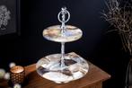Decoratieve taartstandaard NOBLE 35cm zilveren edelsteen, Ophalen of Verzenden, Nieuw