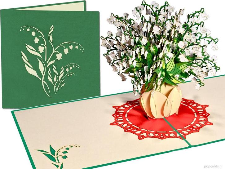 Lelietjes van Dalen - Meiklokje - Vaas met bloemen pop-up..., Diversen, Wenskaarten, Verzenden