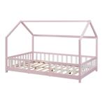 Kinderbed Sisimiut huisbed 200x120 cm roze en wit [en.casa], Verzenden, Nieuw