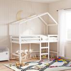 vidaXL Halfhoogslaper met ladder en bedhuis grenenhout wit, Eenpersoons, Verzenden, Wit, Nieuw