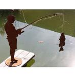 Deco vijverfiguur visser Otmar met vis |, Nieuw, Verzenden